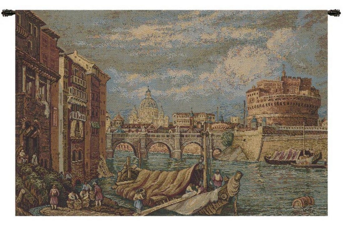 Eternal Rome: Tiber River Italian Wall Tapestry (1 of 2)