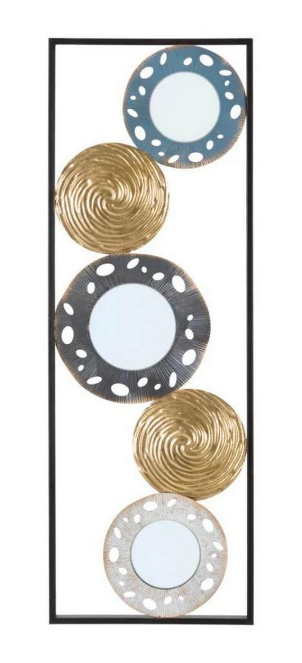 Geometric Metal Circles Wall Art in Square Frame (1 of 5)