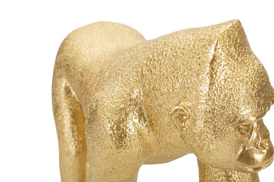 Gold Gorilla Sculpture - Contemporary Elegance - 4