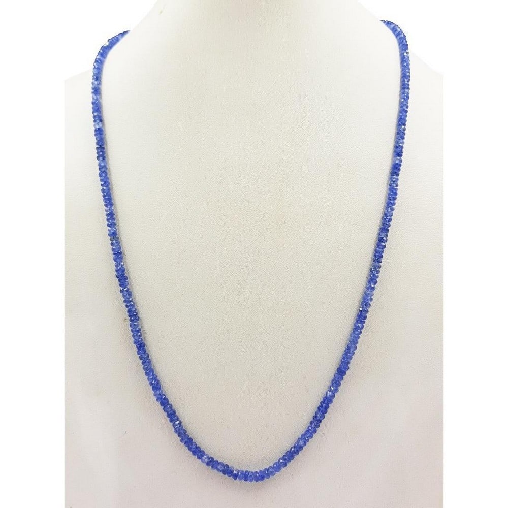 3.6mm Blue Sapphire Beaded Necklace (1 of 1)