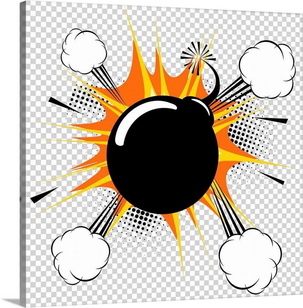 Pop Art Cartoon Bomb Wall Art (1 of 1)