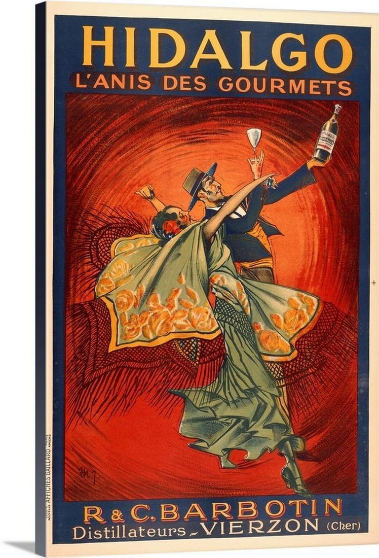 Hidalgo, l'Anis des Gourmets Vintage Poster Canvas Reproduction (1 of 2)
