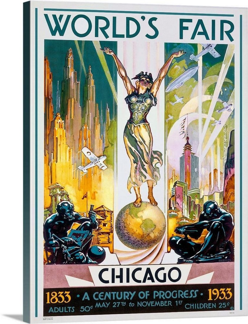 Chicago World's Fair 1933 Canvas Reproduction Wall Art by Glen C. Sheffer (1 of 2)