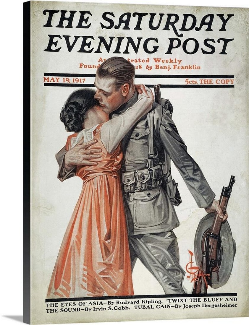 Canvas Reproduction Saturday Evening Post: Canvas Reproduction Saturday Evening Post A canvas reproduction of the 1917 Saturday Evening Post cover, showcasing vintage Americana and artistic charm. A perfect addition to any collection or nostal