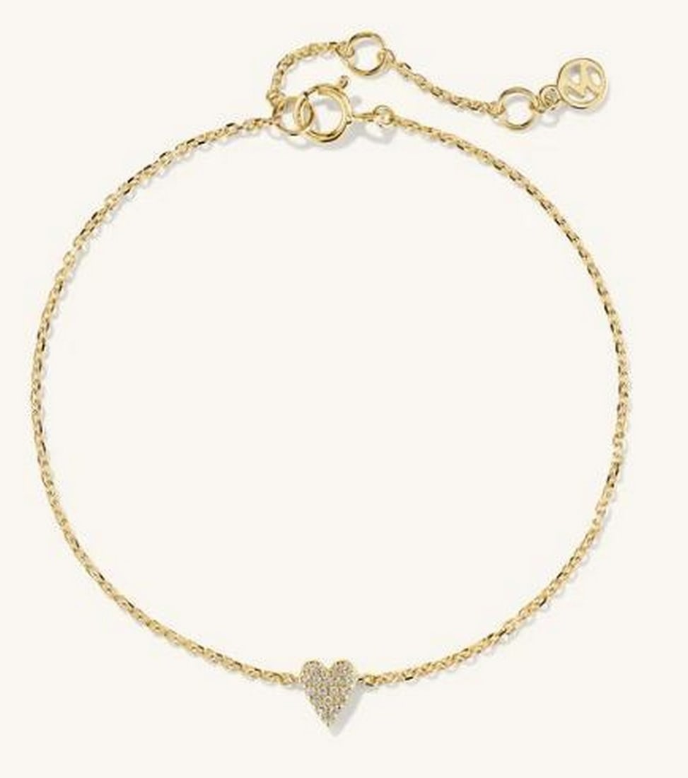 Golden Affection: Mini Heart Diamond Bracelet (1 of 1)
