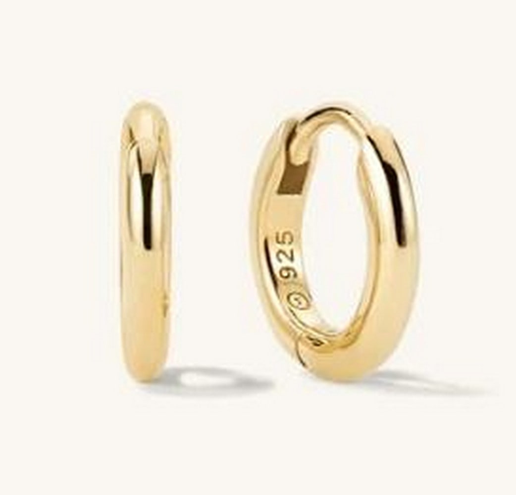 Gold Vermeil Hoops Earrings: Gold Vermeil Hoops Earrings. These are the perfect blend of elegance and everyday wearability. Crafted from gold vermeil, these hoops feature a rich, lustrous finish that exudes a timeless