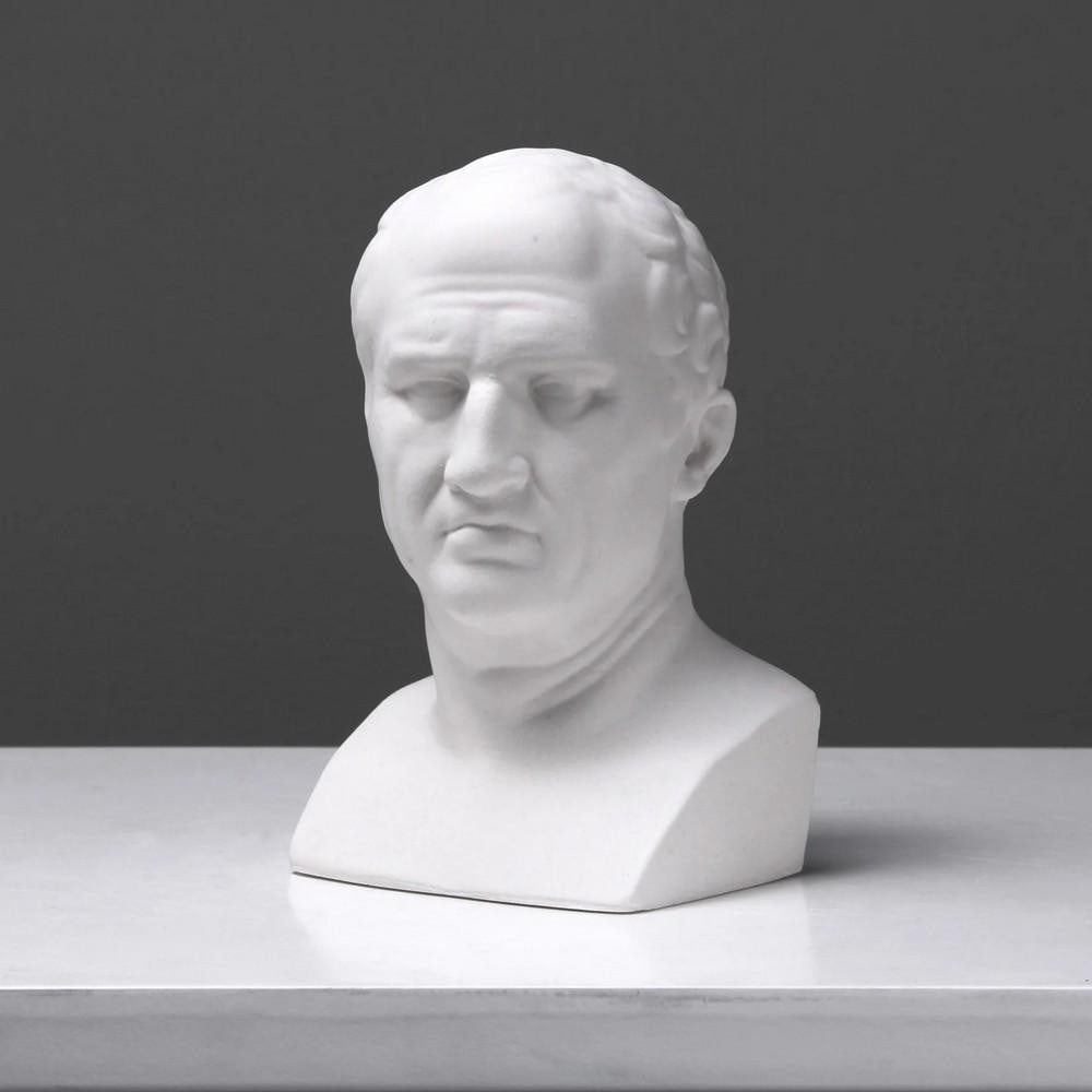 Marcus Tullius Cicero Bust Sculpture - (2.6lbs): Marcus Tullius Cicero Bust Sculpture - (2.6lbs) Honor the legacy of Marcus Tullius Cicero, the distinguished Roman statesman, lawyer, scholar, philosopher, and Academic skeptic, with our finely crafte