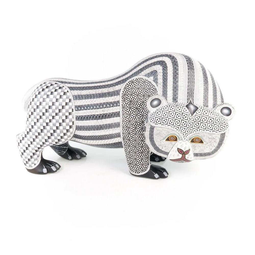 Masterpiece Black & White Bear – Oaxacan Alebrije Wood Carving (1 of 5)