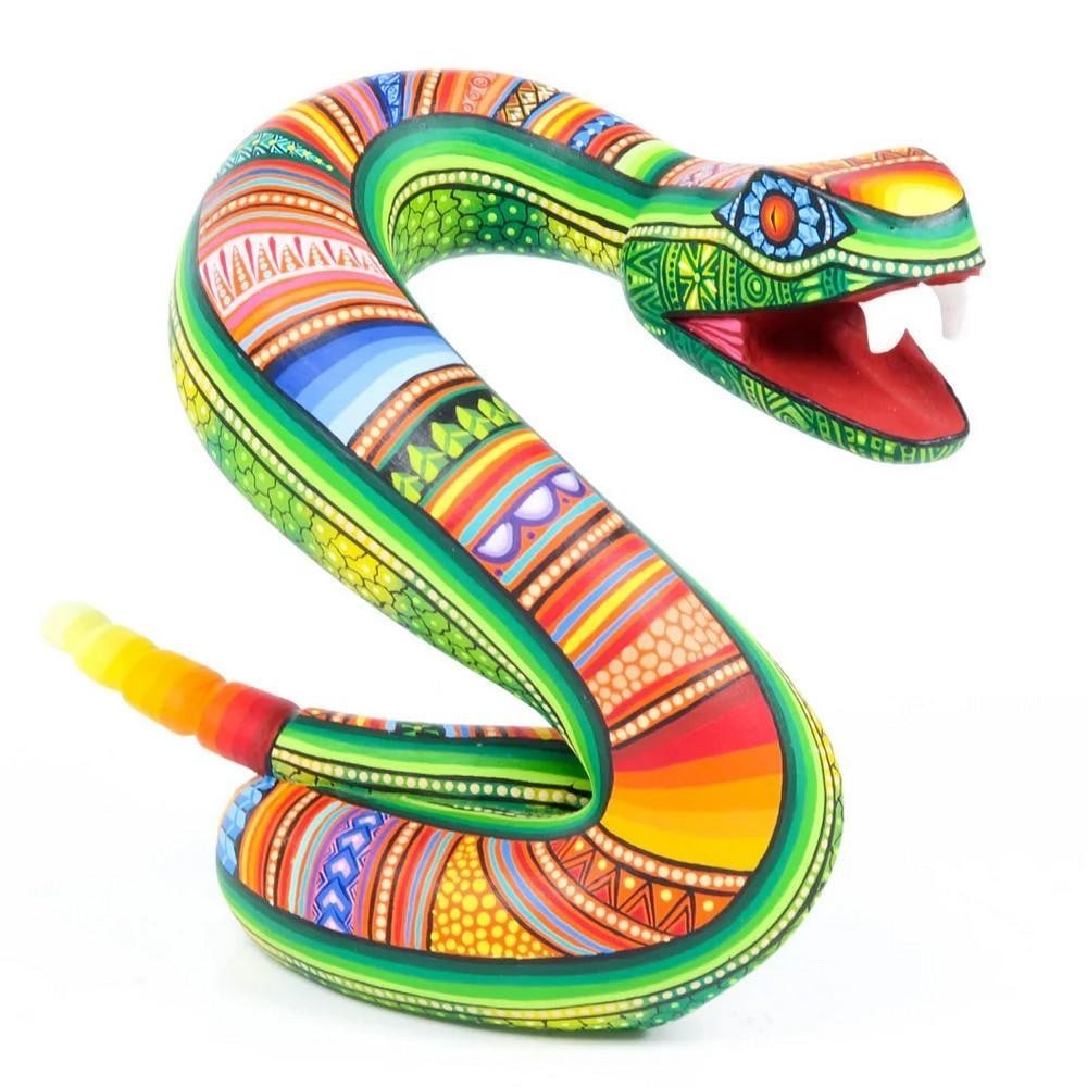 Sacred Rattlesnake – Handcrafted Oaxacan Alebrije by the Fuentes Family (1 of 5)