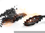Chopper Bike: Chopper Bike This Chopper Bike motorcycle is handcrafted from solid mahogany. Hand carved details, wheels that roll, working kickstand and movable handlebars make this scale model an exquisite