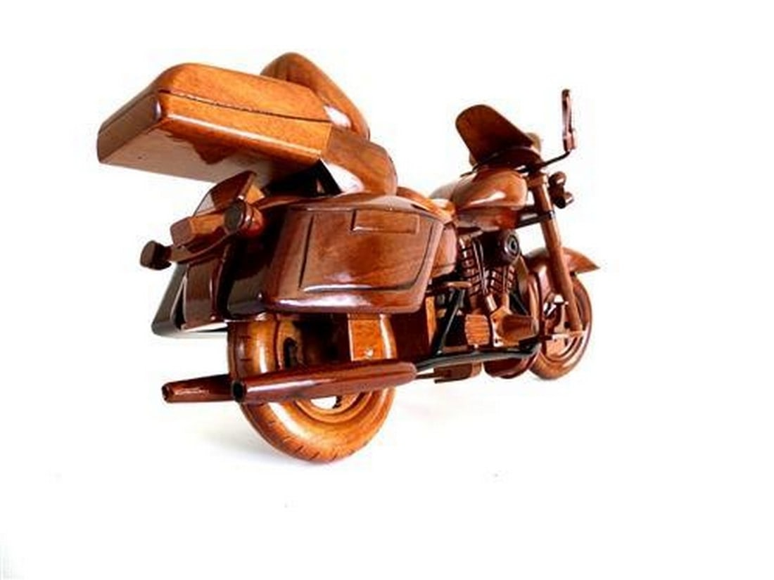 Harley Davidson Electra Glide Wooden Model Bike - 4