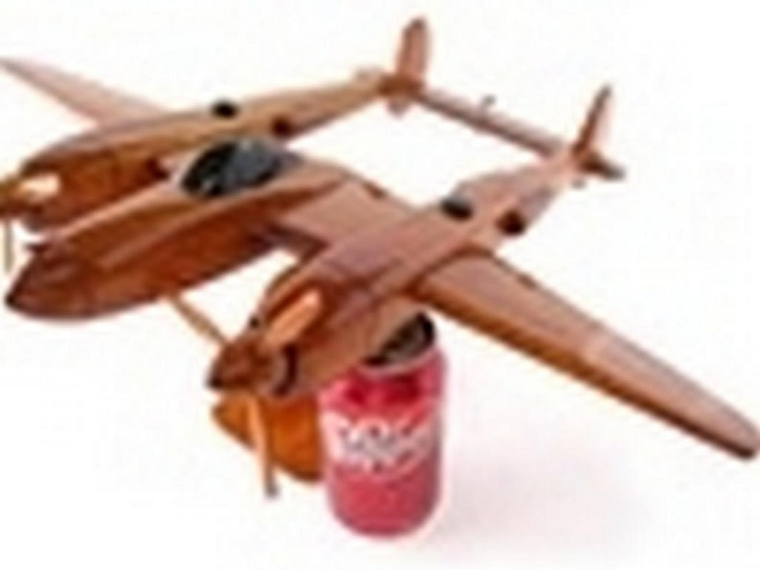 P-38J Lightning WWII Fighter Wooden Model - 4