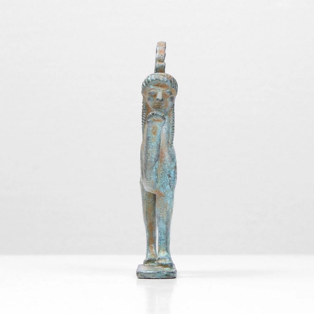 Bronze Green Sphinx Statue - 4.1" x 2.5" - 2