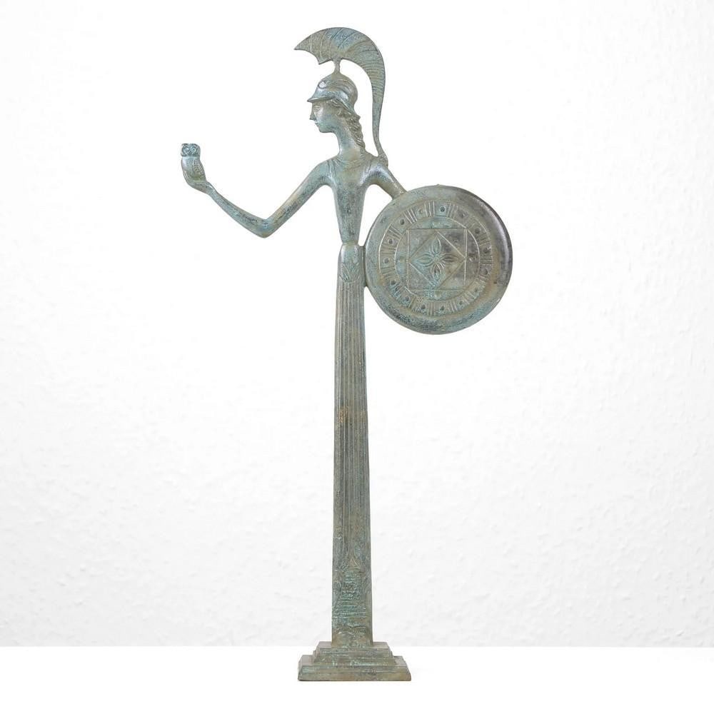 Bronze Statue of Greek Goddess Athena - 16.7" x 8.6": Bronze Statue of Greek Goddess Athena - 16.7" x 8.6" Athena, often called Pallas, is an ancient Greek goddess associated with wisdom, warfare, and craftsmanship. She was later syncretized wit