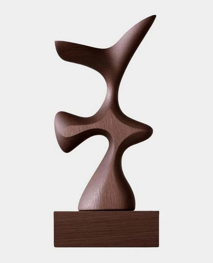 Traced by Time Wooden Art Sculpture: Traced by Time Wooden Art Sculpture This one-of-a-kind abstract wooden sculpture captivates with its undulating curves, earthy tones, and masterful polish that evokes fluid motion frozen in time. Moun