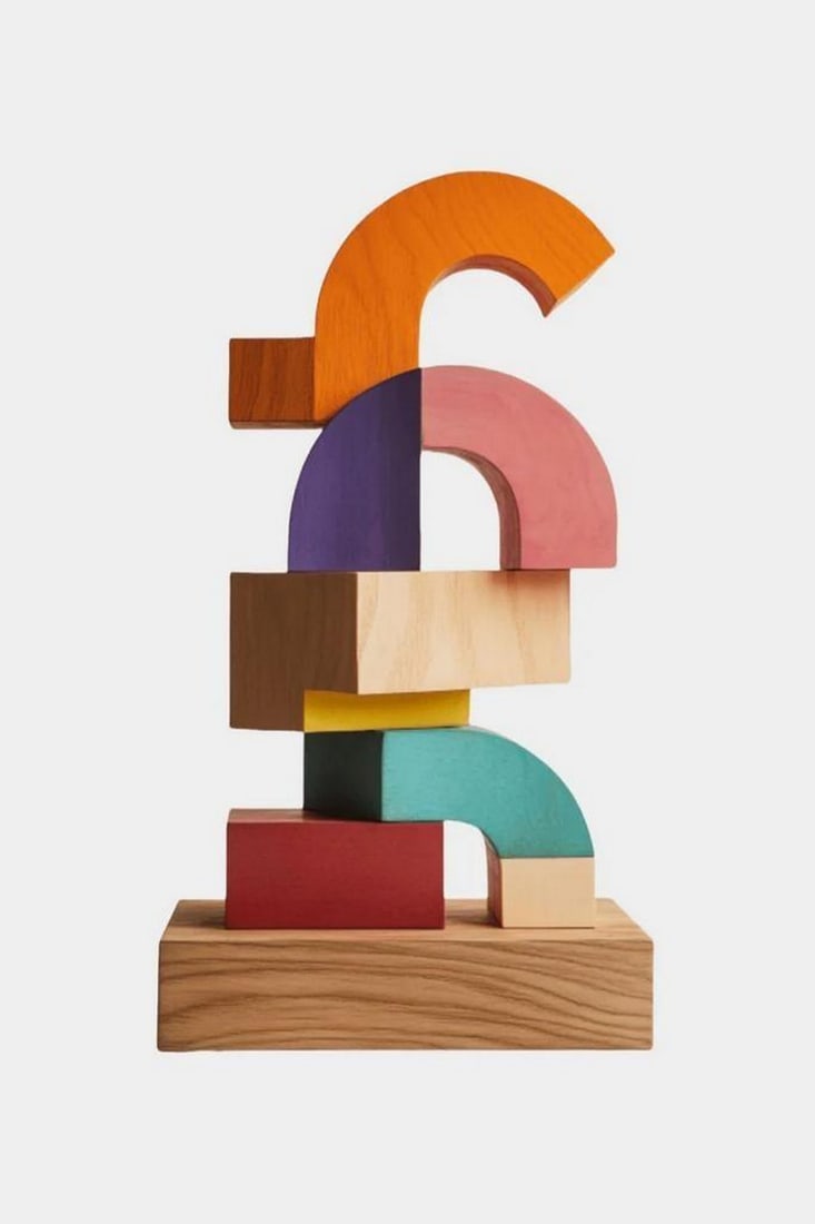 Vibrance in Form – Handcrafted Solid Wood Sculpture (1 of 4)