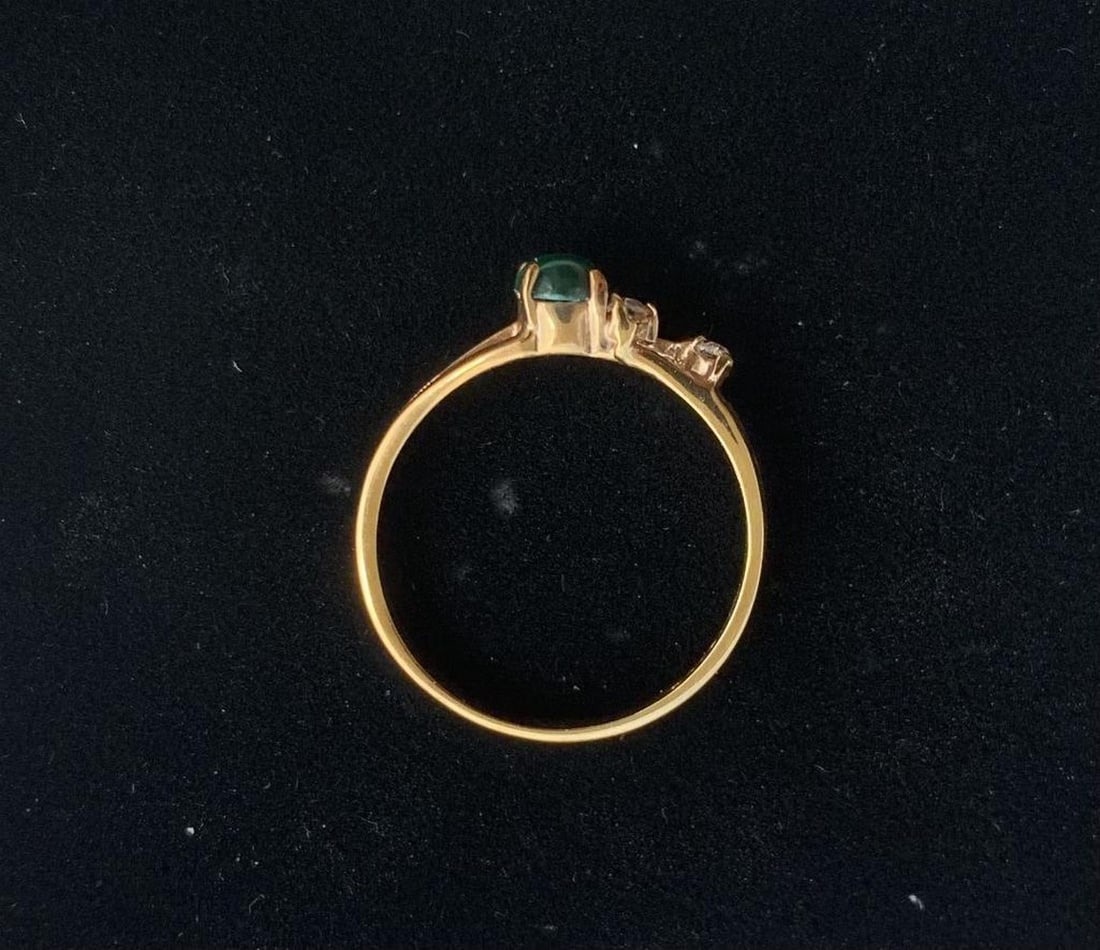 Banded Malachite Oval Ring - 2