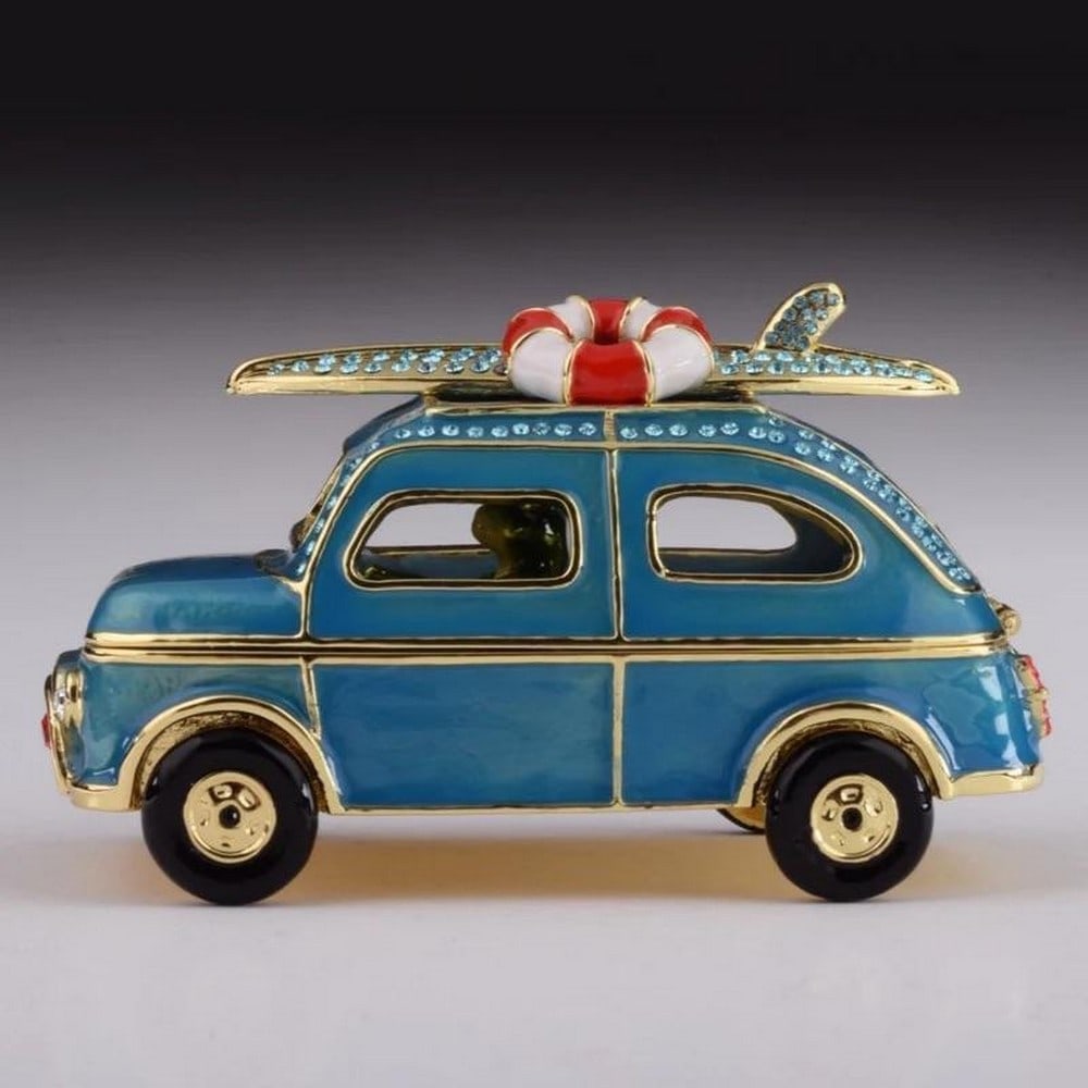 Blue Surfing Car with Surfboard Trinket Box (1 of 8)