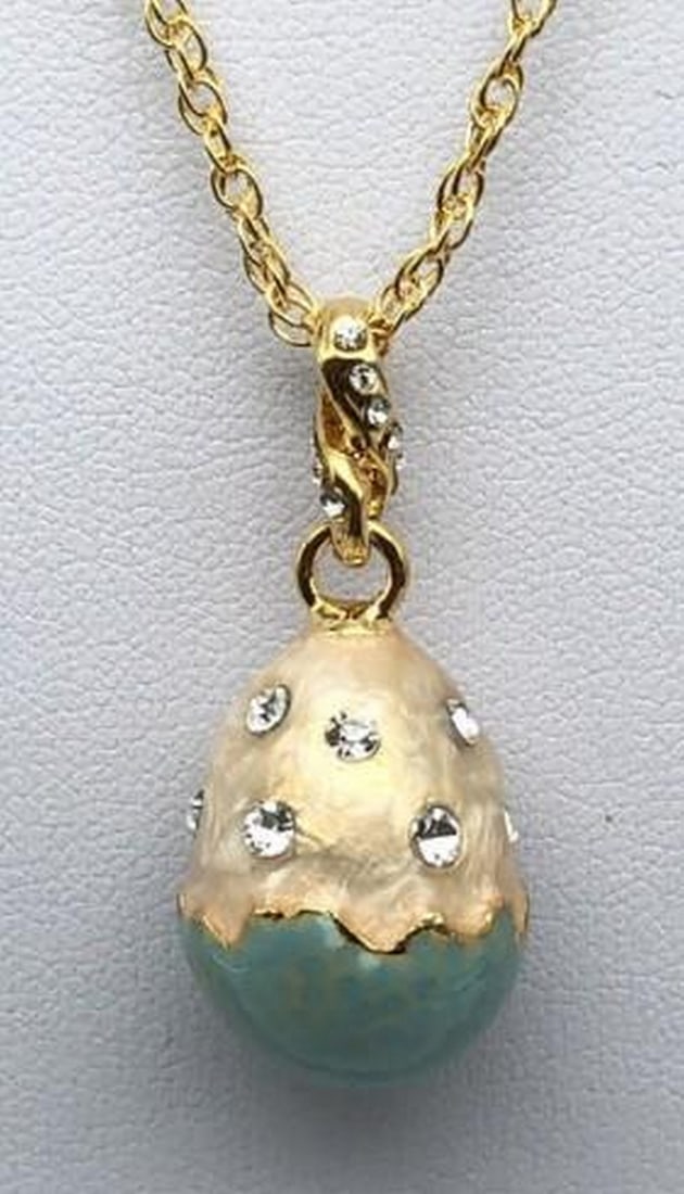 Turquoise Opal Egg Pendant Necklace (1 of 4)