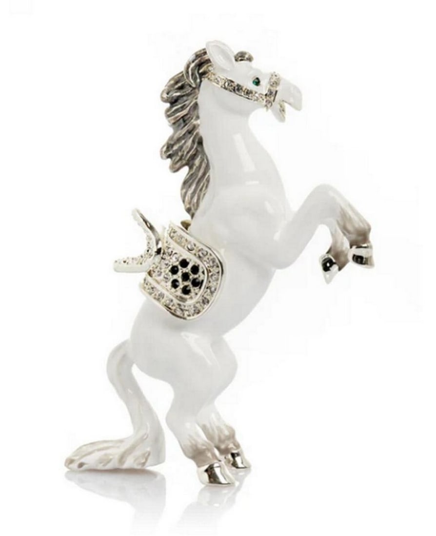 Pure Spirit Trinket Box: Pure Spirit Trinket Box This enamel-painted trinket box is beautifully adorned with handpicked Austrian crystals and plated in either 24K gold or 925 silver. Each piece is meticulously hand-painted