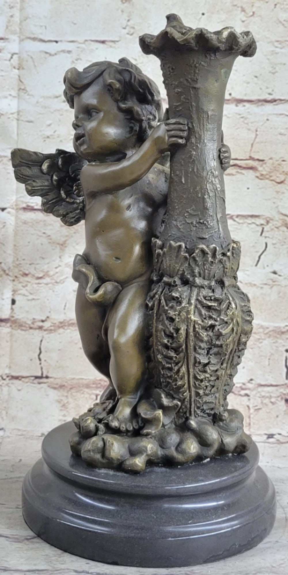 Cherub Angel Bronze Statue - 4