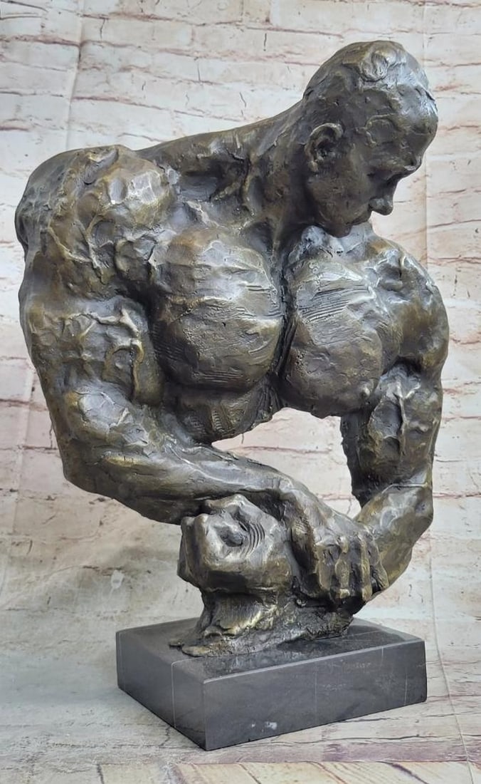 Torso of Strength Milo's Original Bronze Bodybuilder Sculpture - 16" x 12": Torso of Strength Milo's Original Bronze Bodybuilder Sculpture - 16" x 12" Experience the captivating essence of raw strength and dedication with this extraordinary bronze sculpture by Mil