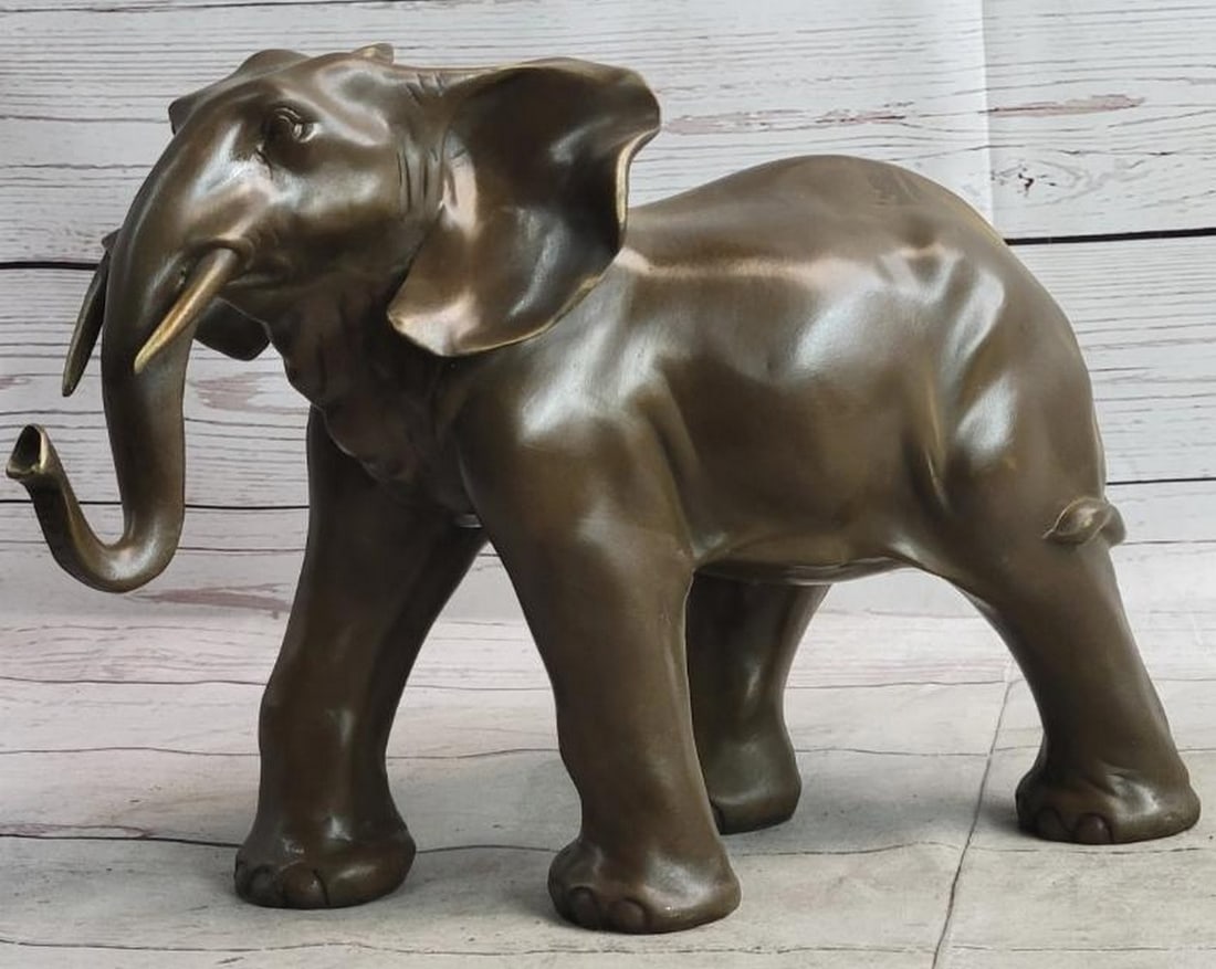 Grace in Bronze: Smooth Asian Elephant Sculpture (1 of 8)