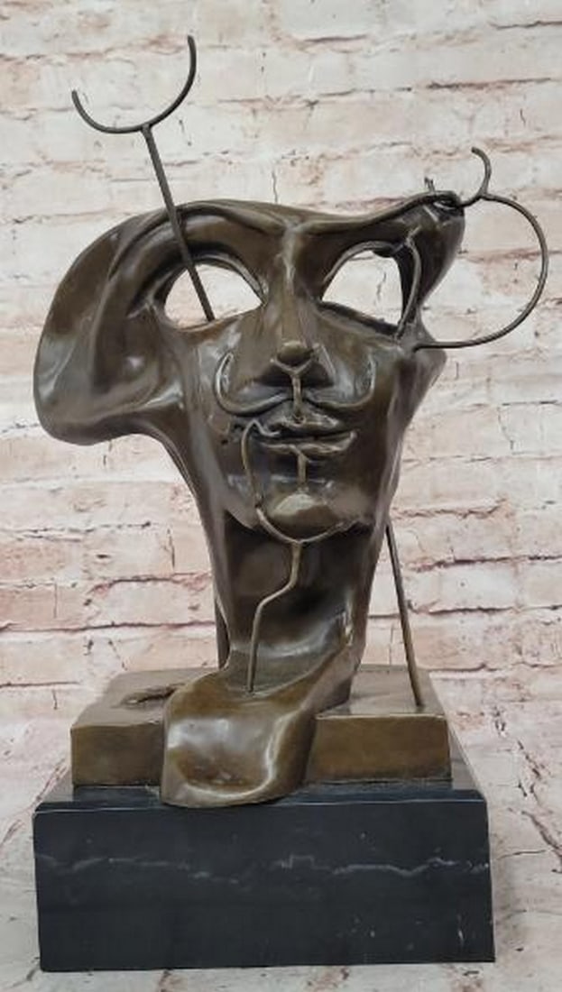 Self-Portrait with Fried Bacon Surreal Bronze Reproduction Sculpture: Self-Portrait with Fried Bacon Surreal Bronze Reproduction Sculpture A captivating bronze sculpture reproduction of Salvador Dalí’s 1941 surrealist work, Self-Portrait with Fried Bacon, this piece