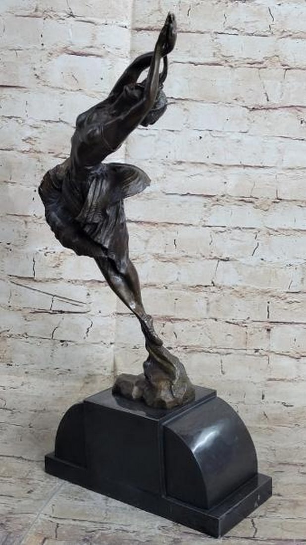 Flight in Motion Leaping Dancer Bronze Sculpture - 3