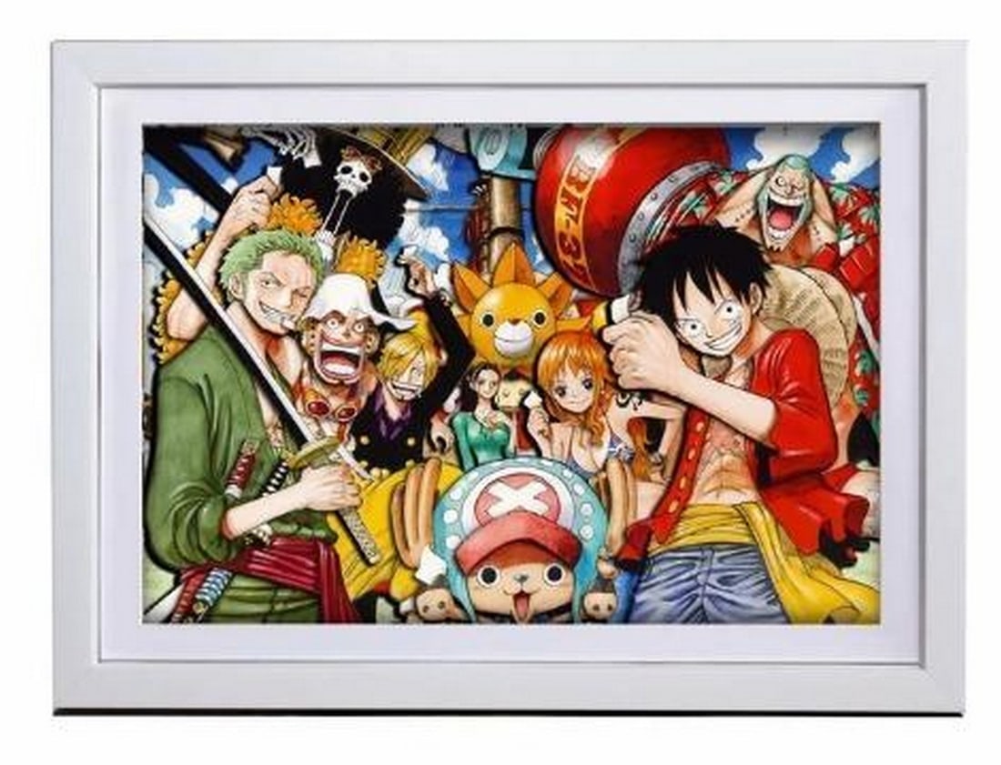 3D Paper Art Featuring One Piece Characters in White Frame (1 of 3)