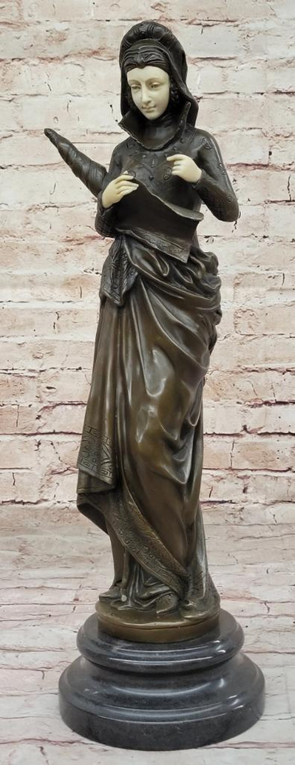 La Liseuse Inspired Bronze Sculpture Signed by Albert Ernest Carrier Belleuse - 19" x 6": La Liseuse Inspired Bronze Sculpture Signed by Albert Ernest Carrier Belleuse - 19" x 6" Immerse yourself in the timeless elegance of the "La Liseuse" bronze sculpture, a masterpiece