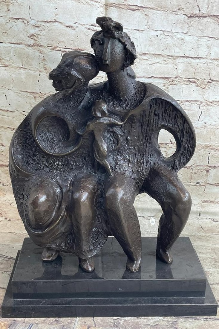 Abstract Inspired Bronze of a Family - 16" x 12": Abstract Inspired Bronze of a Family - 16" x 12" The bronze sculpture "Family Group #1" beautifully captures the essence of abstraction while clearly representing a family unit. Featu