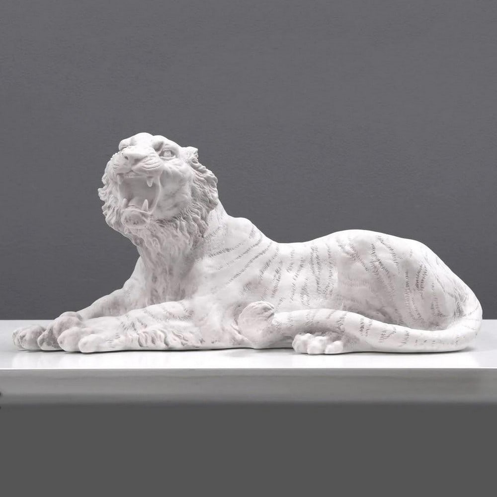 After Antoine-Louis Barye Large "Resting Tiger" Statue - (77lbs) (1 of 6)
