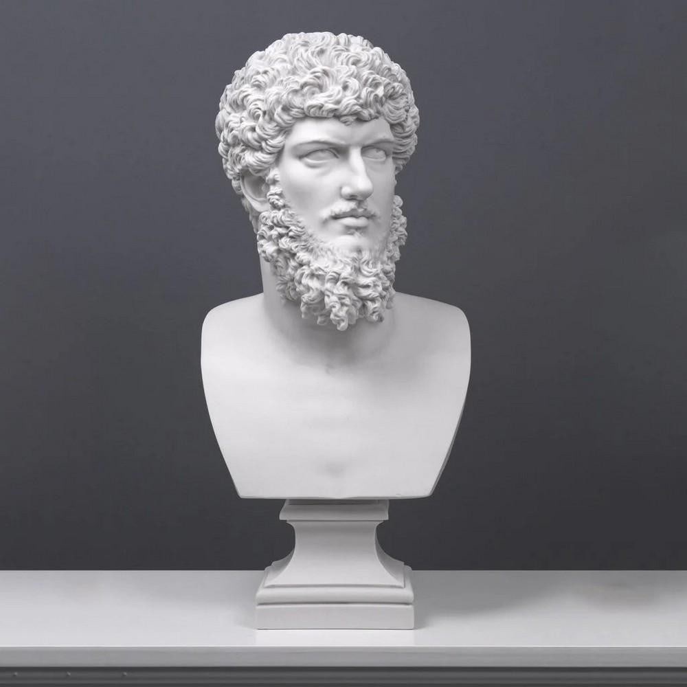 Bust of Lucius Verus in Premium Carrara Marble Cast - (36.3lbs) (1 of 6)