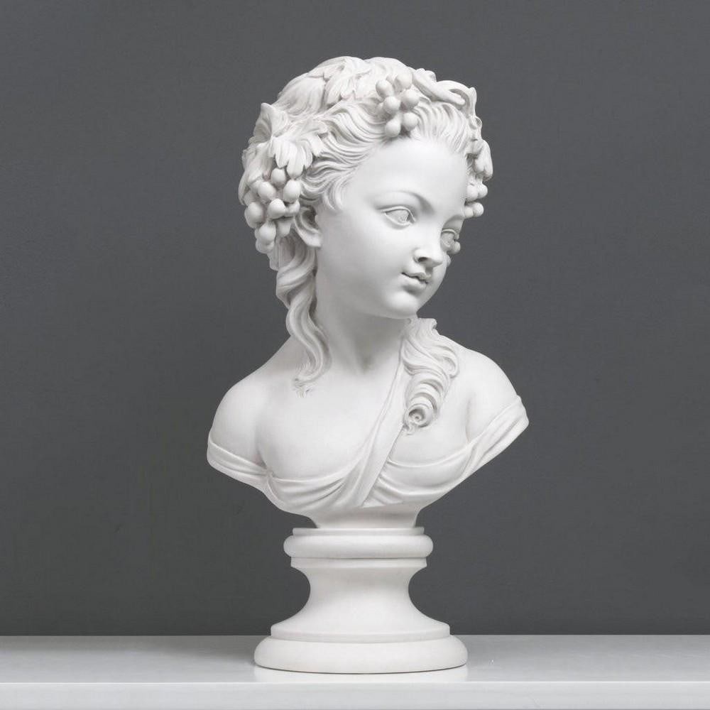 Bust Of Young French Child Formed In Carrara Marble Sculpture - (23.1lbs) (1 of 4)