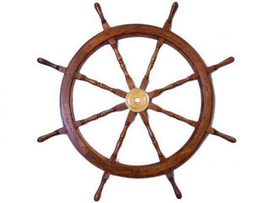 Deluxe Class Wood and Brass Decorative Ship Wheel 36": Deluxe Class Wood and Brass Decorative Ship Wheel 36" The Nautical Deluxe Class Wooden Ship's Wheel is by far the highest quality ship wheel available. Our Deluxe Class solid wood ship wheels