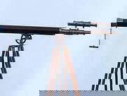 Antique Copper and Leather Griffith Astro Telescope - 65" Floor Standing: Antique Copper and Leather Griffith Astro Telescope - 65" Floor Standing Introducing the Floor Standing Antique Copper Griffith Astro Telescope, an exquisite focal point amon