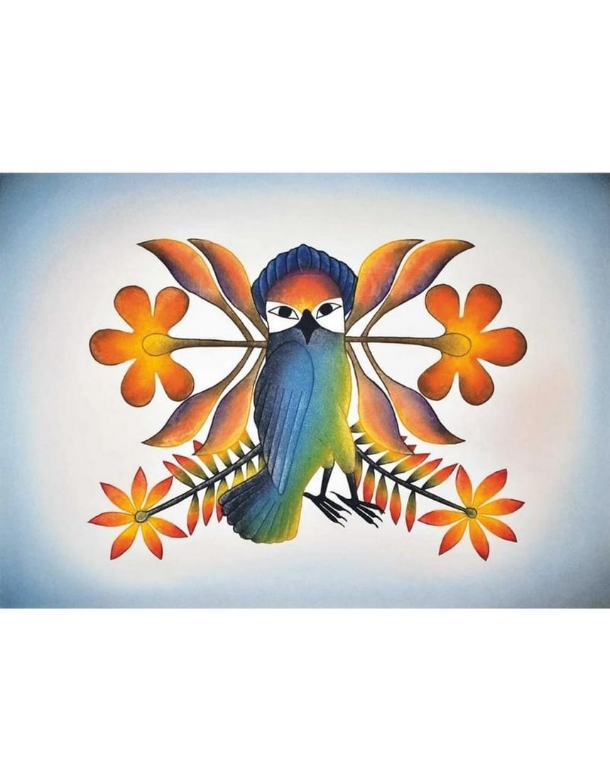 14" x 12" Grand Entrance 2008 by Kenojuak Ashevak Framed Print: 14" x 12" Grand Entrance 2008 by Kenojuak Ashevak Framed Print Like many Inuit artists, Kenojuak Ashevak spent much of her life living close to the land, following a way of life similar to th