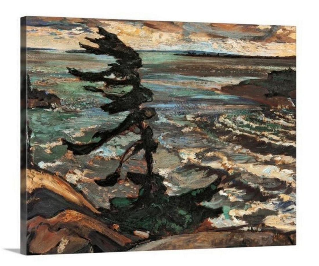 30"x24" Stormy Weather By F.H. Varley Canvas Reproduction: 30"x24" Stormy Weather By F.H. Varley Canvas Reproduction Fred Varley is an acclaimed Canadian artist and member of the Group of Seven. The image features a wind-swept pine tree amidst stormy