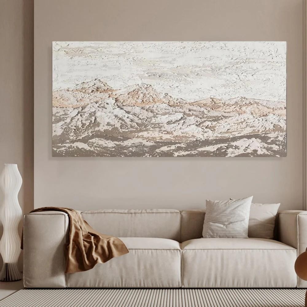 Large 3D Abstract Mountains Wasabi-Sabi Wall Art Canvas Painting: Large 3D Abstract Mountains Wasabi-Sabi Wall Art Canvas Painting Transform your space with the Large 3D Abstract Mountains Wall Art Canvas Painting, showcasing a dynamic interplay of textures and col
