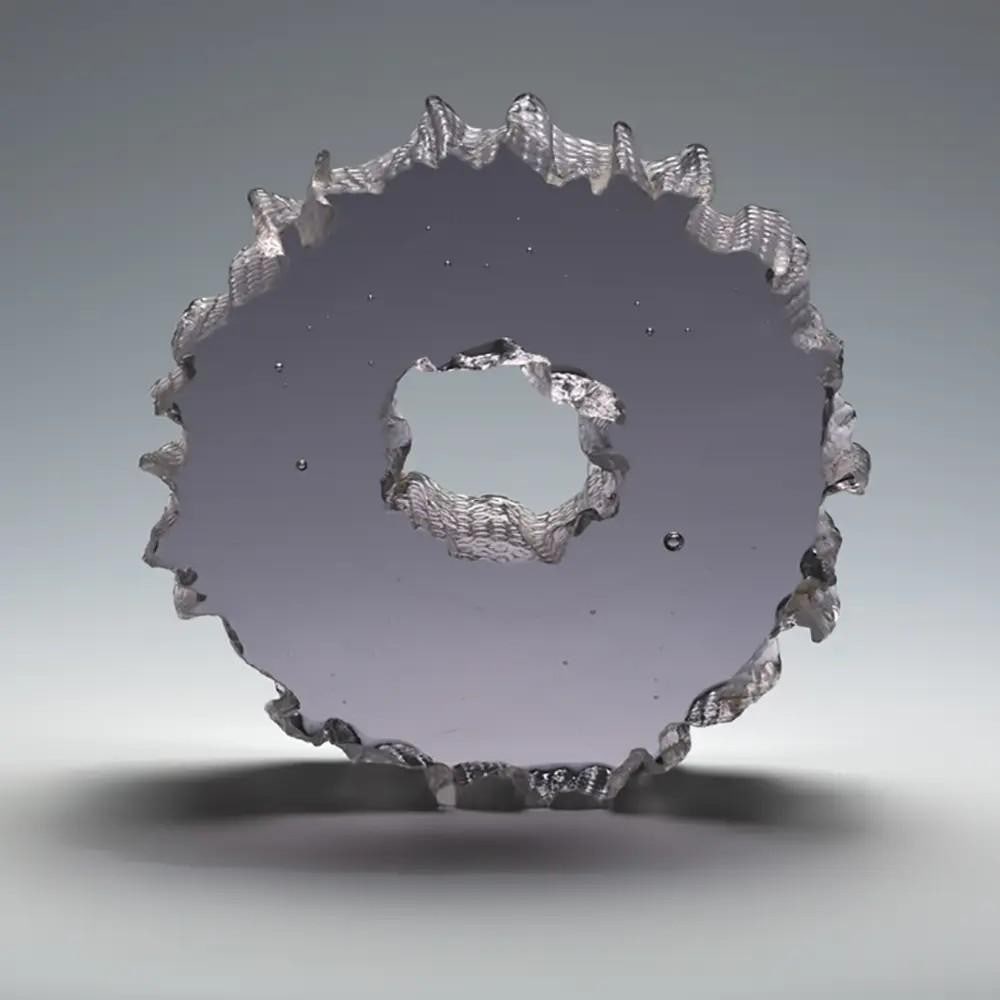 Wrapped Form' Sculpture Art by Julie Light: 'Wrapped Form' Sculpture Art by Julie Light Julie Light's handmade lavender-grey sculpture showcases a captivating contrast between its rough, deeply textured circles and the smooth, high