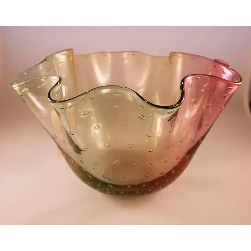 Glass Frill Bowl by Adam Jablonski: Glass Frill Bowl by Adam Jablonski These beautifully handmade small glass bowls by renowned Polish glass master Adam Jablonski are dainty, colorful, and exquisitely crafted. Measuring just 20 cm wide