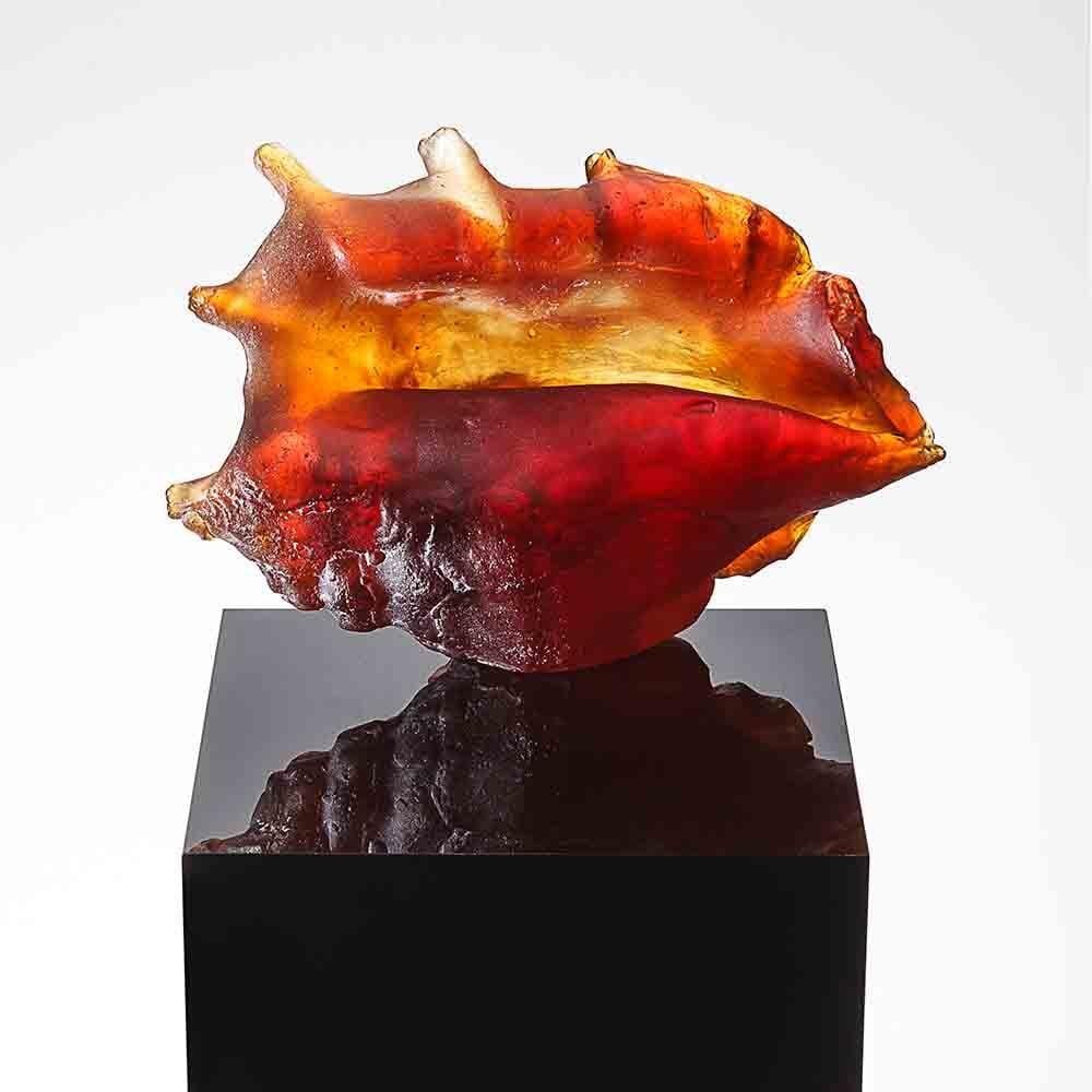 Kani's Amber Shell' Glass Sculpture by Belinda Harding (1 of 2)