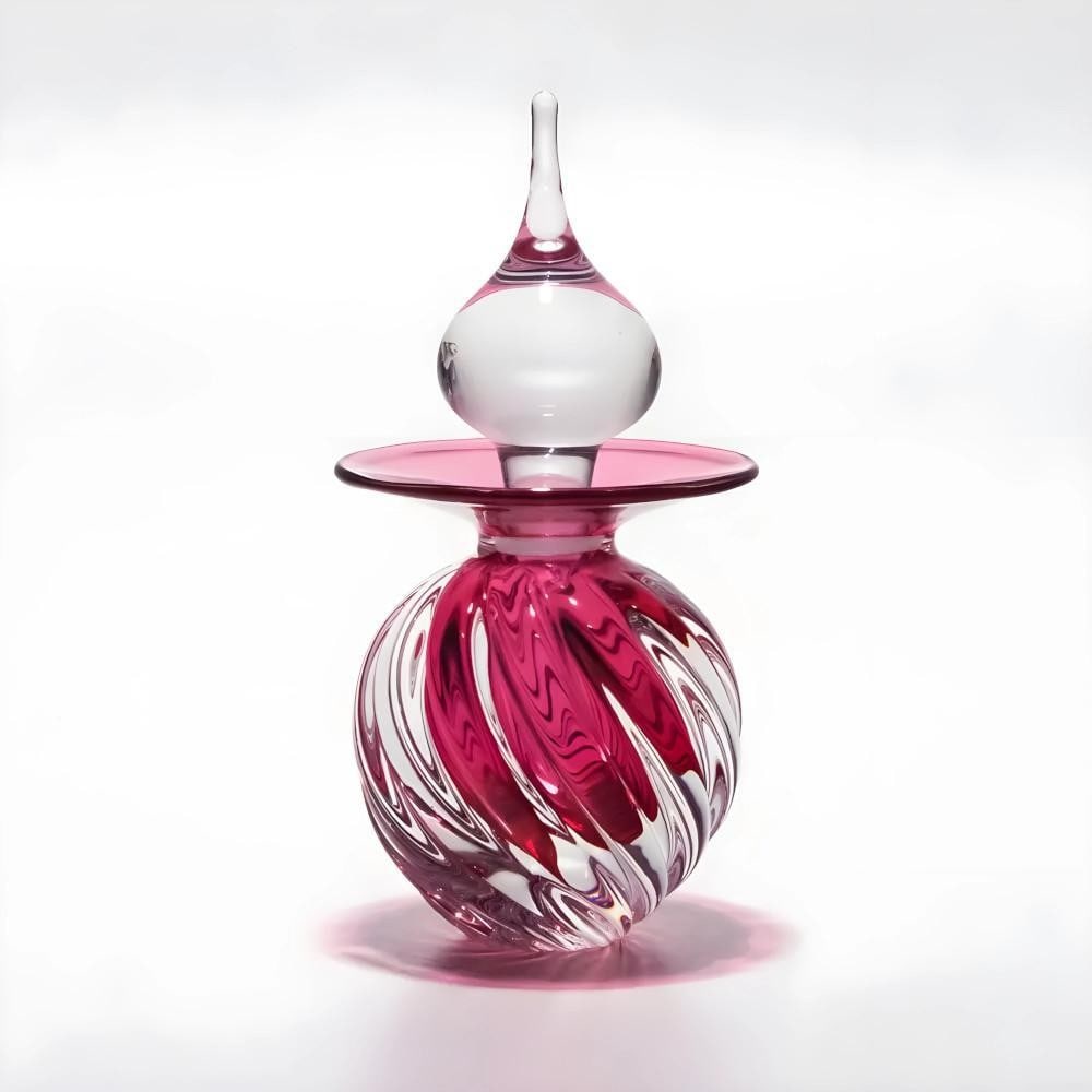 ‘Square Rib Twist Round’ Vintage Perfume Bottle with Glass Stopper by Michael Trimpol (1 of 1)