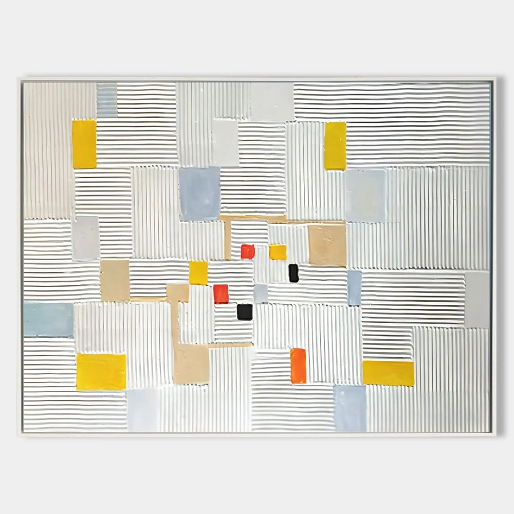 Textured Dimensions 3D Abstract Plaster Art Canvas Painting (1 of 3)