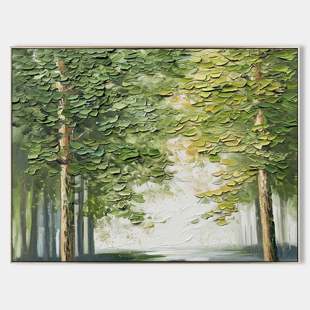 Green Forest 3D Landscape Canvas Art Painting (1 of 3)