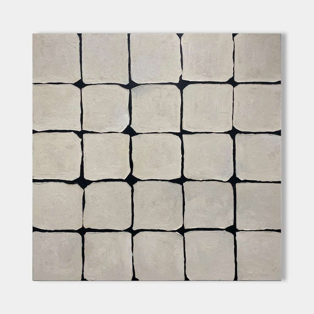 3D Gray Textured Wasabi-Sabi Inspired Canvas Painting (1 of 2)