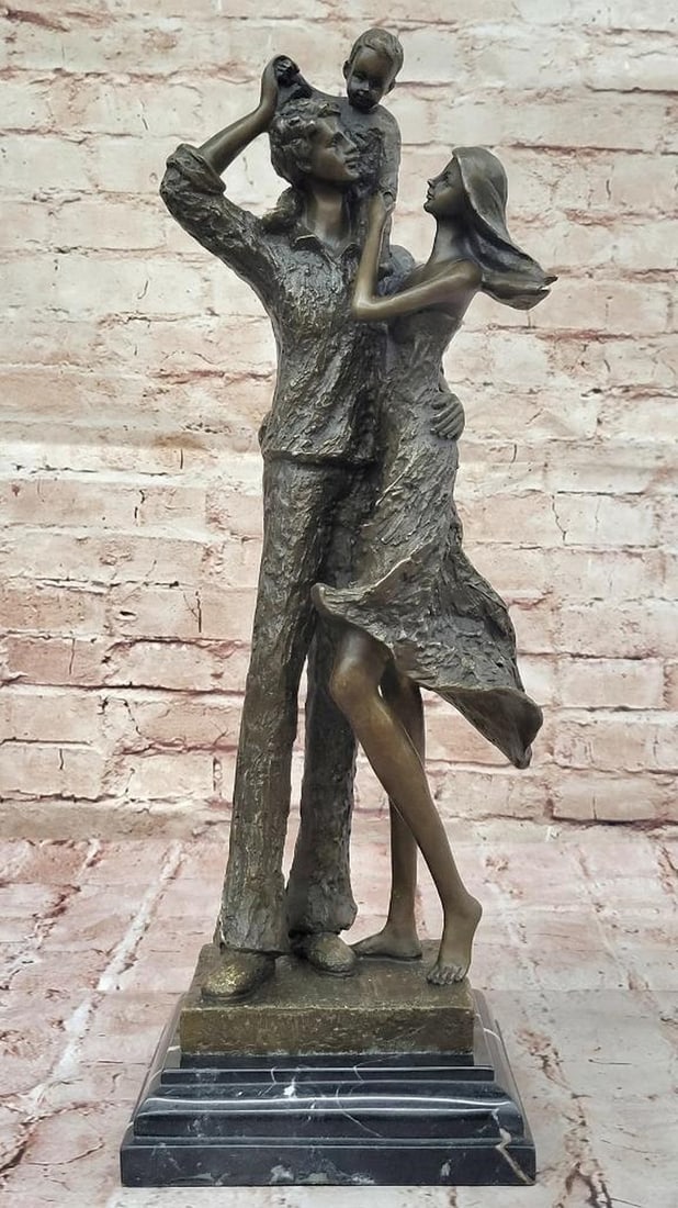 Eternal Bond Bronze Sculpture by Dalou - 19" x 6": Eternal Bond Bronze Sculpture by Dalou - 19" x 6" This exquisite bronze sculpture by Dalou beautifully captures the love and unity of family. A husband gently kisses his wife's head as she