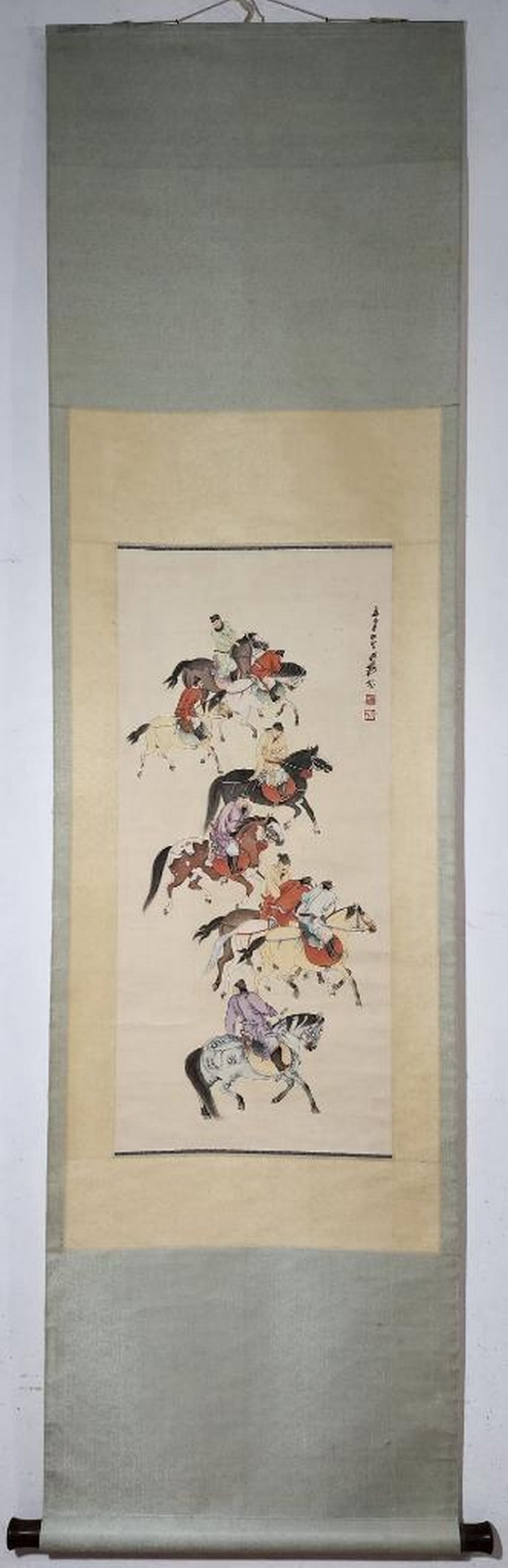 Inspired Chinese Brush Handpainting on Paper Scroll Bearing the Mark of Zhang Daqian (1 of 9)