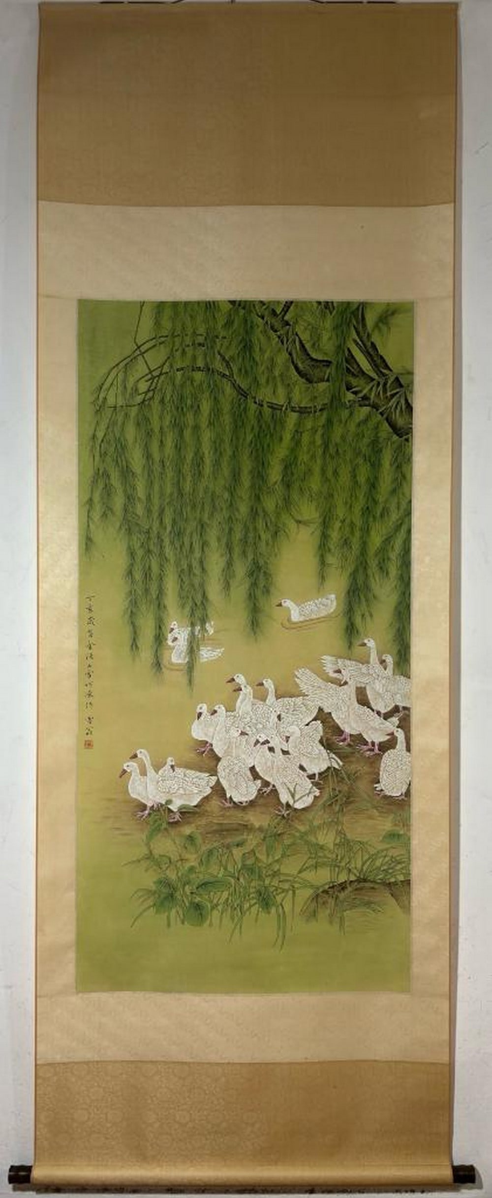 Inspired Chinese Brush Handpainting on Paper Scroll Bearing the Mark of Chen Zhifo (1 of 9)